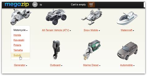 megazip suzuki parts.